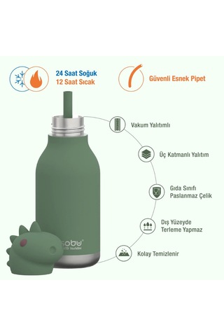 Asobu Bestie Bottle Termos - Dinosaur Çok Renkli