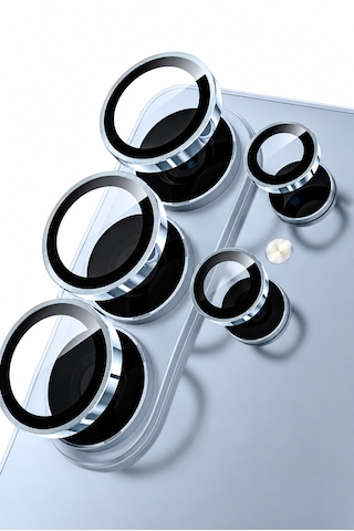 Samsung Galaxy S26 Ultra Uyumlu Kamera Lens Koruyucu Gök Mavisi