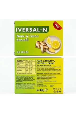 Iversal N Nane Limon Zencefilli Pastil 60 G 24'lü Kutu