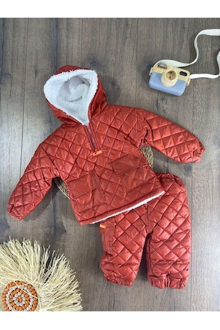 101 Dalmations Kapitone İçi Welsoft Kürklü Erkek Bebek Mont Takım Bordo
