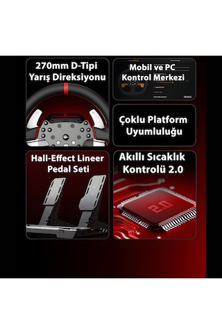 Pxn V10 Ultra Direct Drive Yarış Direksiyon Seti - 3.2nm Servo Motor - Pc, Ps4, Xbox Uyumlu