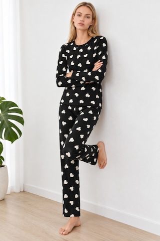 Womanandkids Night Çok Renkli Kadın Desenli İkili Rahat Pijama Takımı 4826
