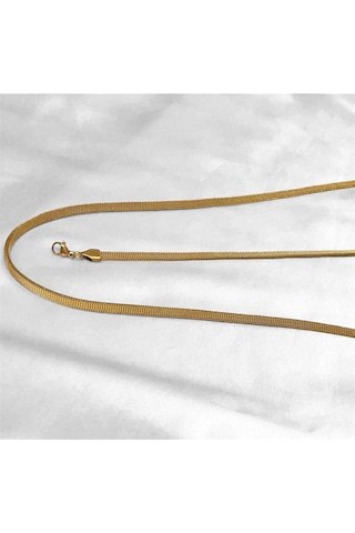 Gold Renk İtalyan Model 319l Hasır Çelik Kolye&bileklik Set