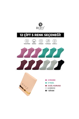 12 Çift 5 Renk Seçeneği İle Kadın Bambu Renkli Patik Wolk Çok Renkli