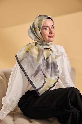 Silk Home Twill İpek Petal Eşarp Antrasit 90x90 Çok Renkli