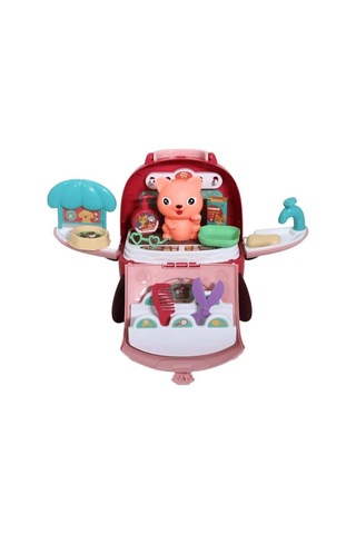 Sırt Çantalı Pets House İkili Set - Pembe