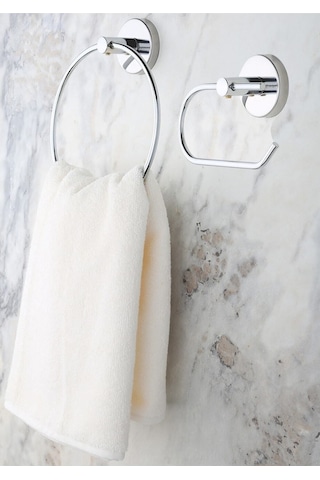MultiStore Krom Halka Havluluk / Açık Tuvalet Kağıtlığı 2li Banyo Seti Krom
