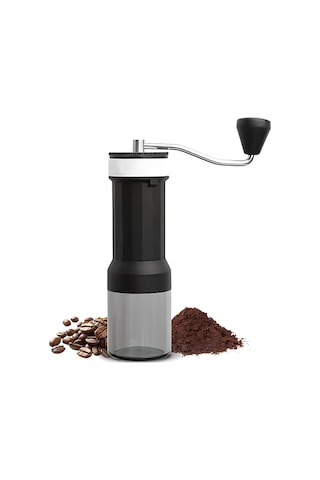 Qingmipy 40 Seviye Ayarlı Manuel Kahve Değirmeni - Paslanmaz Çelik Bıçaklı, Taşınabilir Kamp & Seyahat İçin Siyah