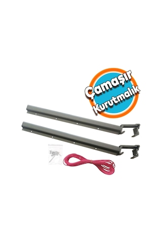 Balkon Çamaşır Kurutma Askısı Askılık Alüminyum Küpeşte Askılığı Kurutmalık Bronz Kare 8x3 Cm Gri
