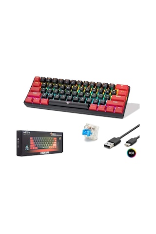 Hadron Mofan Mf1701br Gaming Mekanik Rgb Klavye Blue Switch - Siyah Kırmızı