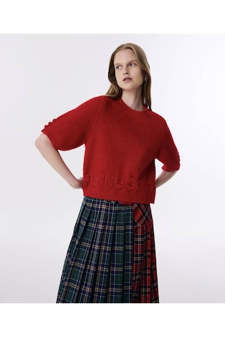 Twist Sloganlı Triko Kırmızı Kadın Kazak Tw6250050283 Kırmızı