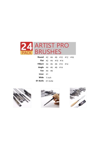 Hannah 24 Parça Siyah Çantalı Sanat Fırçası Seti