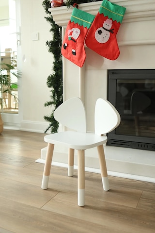 White Mickey Fare Sandalye (Çocuklar için Yaz-Sil Montessori Aktivite ve Etkinlik Sandalyesi)