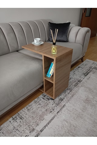 Tekerlekli Raflı C Sehpa, Koltuk Sehpası, Koltuk Yanı Sehpası, Ya