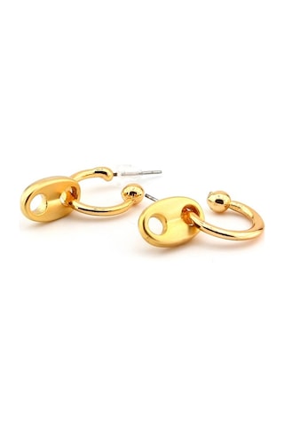 Düğme Uçlu Mat Sari Gold Ton Halka Kadin Küpe Ex047 Altın