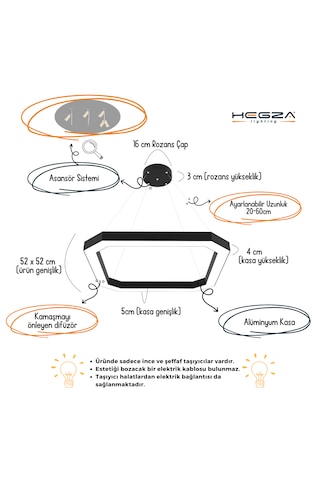 Bagel Siyah Kasa, Doğal Beyaz Işık Modern Sarkıt Led Avize Siyah
