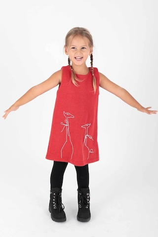 Ahenk Kids Kız Zürafa Baskılı Elbise Ak520567 Kırmızı