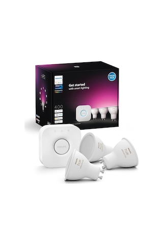 Philips Huewca 4.2w Gu10 Renkli Spot Akıllı Ampul 3'lü Başlangıç Çok Renkli