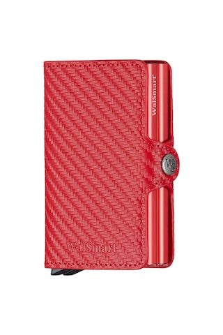 Walsmart Twin Carbon Akıllı Mekanizmalı Deri Cüzdan Kırmızı