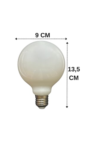 5 Adet Heka 9w 67w 3000k Sarı Işık E27 Duylu Kalın Duy Led Glop G95 Ampul Heka