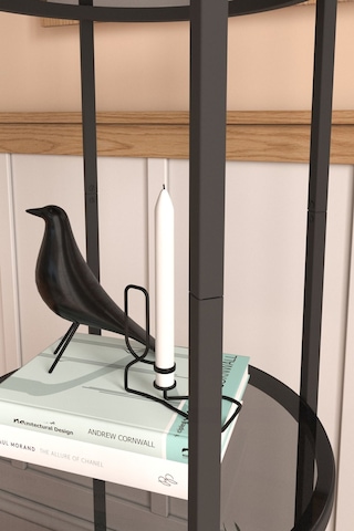 Vogue Kitaplık Dekoratif Aksesuar Rafı Siyah Füme Camlı Mutfak Rafı