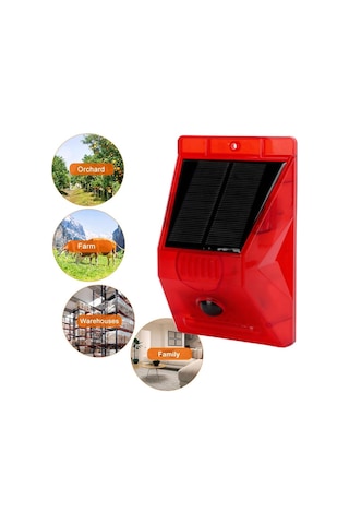 Ayt Powermaster Pm-26957 Mikrofonlu Sesli Hayvan Kovucu Alarm Cihazı Solar Güneş Enerjili Panelli Vahşi Hayvan Kovacağı