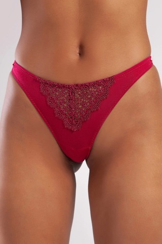 Golshan Garland A Plus Bordo Dantel Detaylı Mini String Tanga Bordo