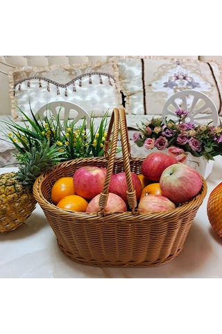 Homyl Oturma Odası Yürüyüşü Için El Dokuma Piknik Sepeti L