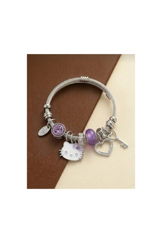 Lunarie Hello Kitty Figürlü Dolu Charm Kelepçe Bileklik Çok renkli