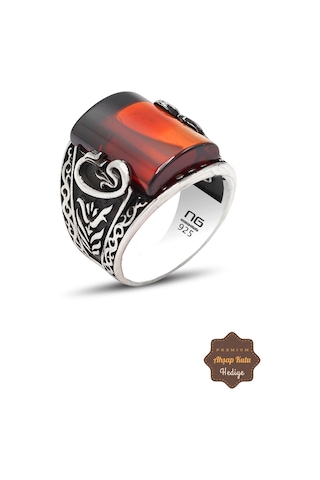 Midyat Nurtaş Gümüş Yakut Taşlı Vav Model 925 Ayar Gümüş Erkek Yüzük 201023338