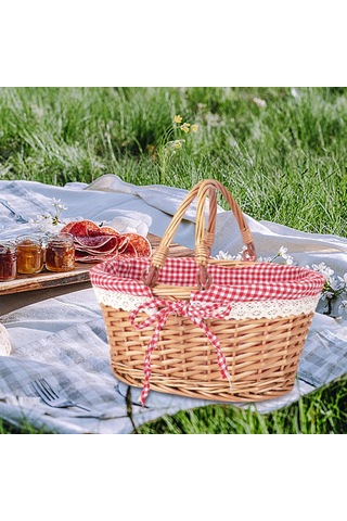 Homyl Çiftlik Evi Bahçe Düğünü Için Tutamak Rattan Kırmızı