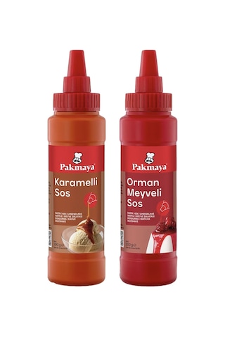 Pakmaya Sıvı Tatlı-pasta-dondurma Sosu 300 Ml Karamelli Ve Orman Meyveli 2 Li Set