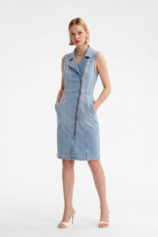 Banny Jeans Kadın Açık Mavi Fermuarlı Jean Elbise Açık Mavi