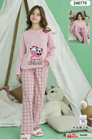Genç Kız Aydoğan Pamuklu Pijama Takımı 240770 Pudra01 Pudra01
