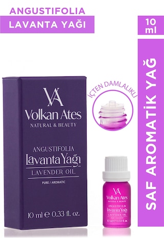 Volkan Ates Natural & Beauty Lavandula Angustifolia Saf Lavanta Yağı İçten Damlalıklı 10 Ml