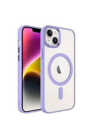 Apple Uyumlu iPhone 14 Plus Kilif Wireless Sarj Özellikli Zore Krom Mag 556385709