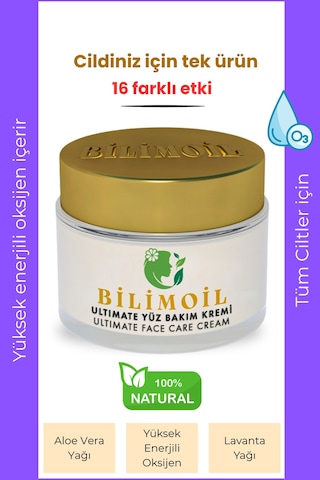 Bilimoil Yüksek Enerjili Oksijen İçeren Onarıcı Nemlendirici ve  Etkili Ultimate Yüz Bakım Kremi 50 ML