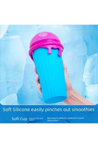 Springsun Yazın Serinletici: 500ml Yükseltilmiş Kapasiteli Blender Bardak, Kolay Kullanım, Popüler Tasarım, Çeşitli İçecekler İçin Mavi Mavi