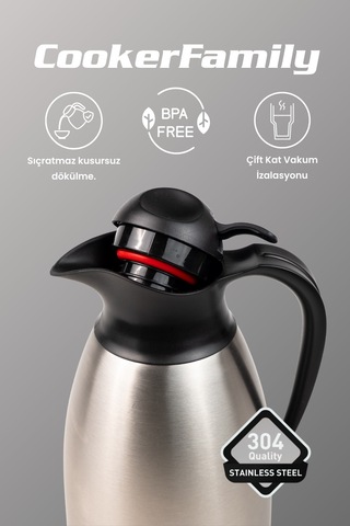 Cooker Classic 2 Litre Paslanmaz Çelik Termos Ckr2006 Gümüş