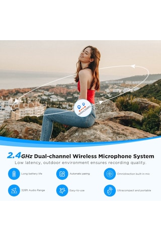 Saramonic Blink500 Prox B3 Mikrofon Bağlantısı Kablosuz Oled Apple Uyumlu iPhone/iPad, 2,4 Ghz iOS Mikrofon Bağlantısı Kablosuz Şarjlı Cae Youtube/vlog/yayın İçin
