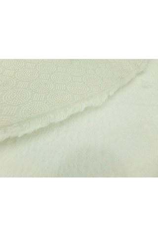 Raschel Carpet Dekoratif Beyaz Peluş Yumuşak Yuvarlak Oval Halı, 100 X 100 Çok Renkli