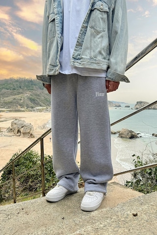 Flaw Atelıer Flaw Atelier Baggy Eşofman Altı Gri Melanj-16511 Gri Melanj