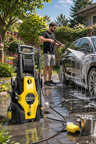 Butools ST-17 180 Çelik Şanzuman Musluk ve Kovadan Çekme Yüksek Basınçlı Yıkama Makinesi Sarı