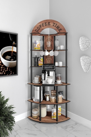 Ristretto Kahve Köşesi Rafı Ceviz Ceviz