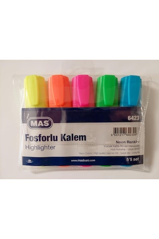 Mas Fosforlu Kalem 5'li Plastik Ambalaj Genel
