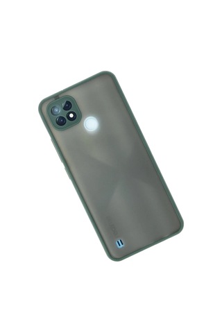 Realme C21 Kılıf Montreal Silikon Kapak - Yeşil Siyah