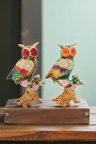 Renkli Baykuş Biblo Tünemiş Baykuş Figürü