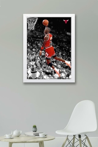 Michael Jordan Smaç Çerçeveli Tablo - Basketbol Nba Posteri Tablo