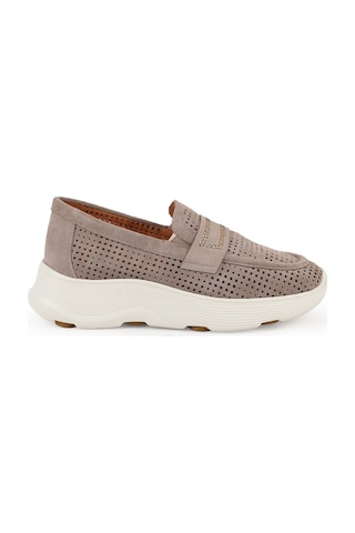 Mamma Mia Mammamia Kadın Kahve Hakiki Deri Comfort Sneaker Kalın Taban Bağcıklı Günlük Ayakkabı Vizon