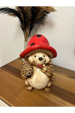 Dekoratif 30cm Büyük Boy Kirpi Ev Balkon Bahçe Dekorasyon Bohem Biblo Heykel 30 Cm